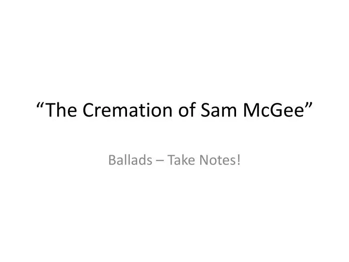 the cremation of sam mcgee