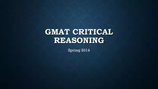 Gmat critical reasoning