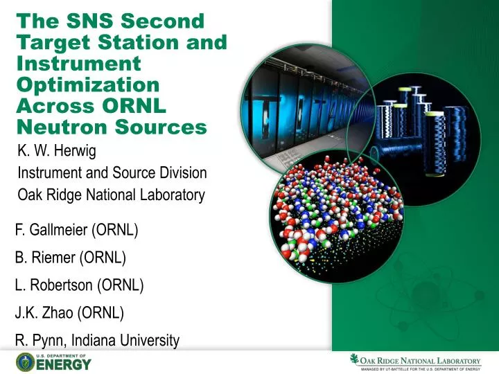 the sns second target station and instrument optimization across ornl neutron sources