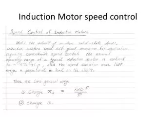 Induction Motor speed control