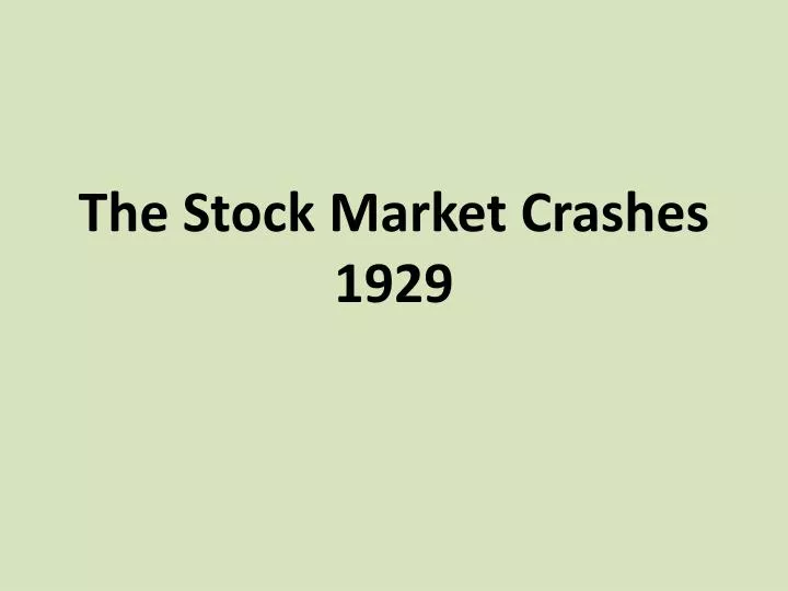 the stock market crashes 1929