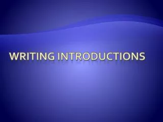 writing introductions
