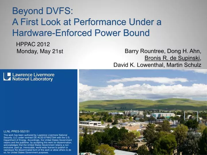 beyond dvfs a first look at performance under a hardware enforced power bound