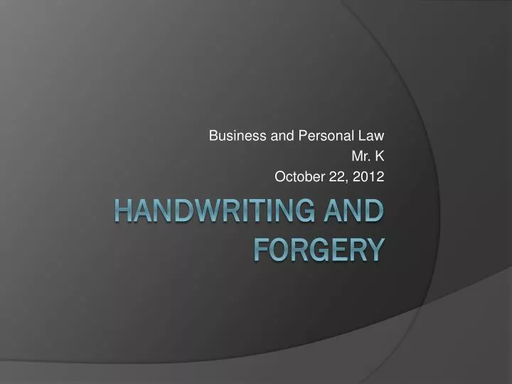 business and personal law mr k october 22 2012