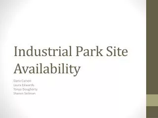 Industrial Park Site Availability