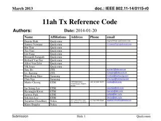 11ah Tx Reference Code