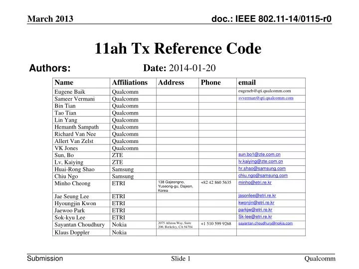 11ah tx reference code
