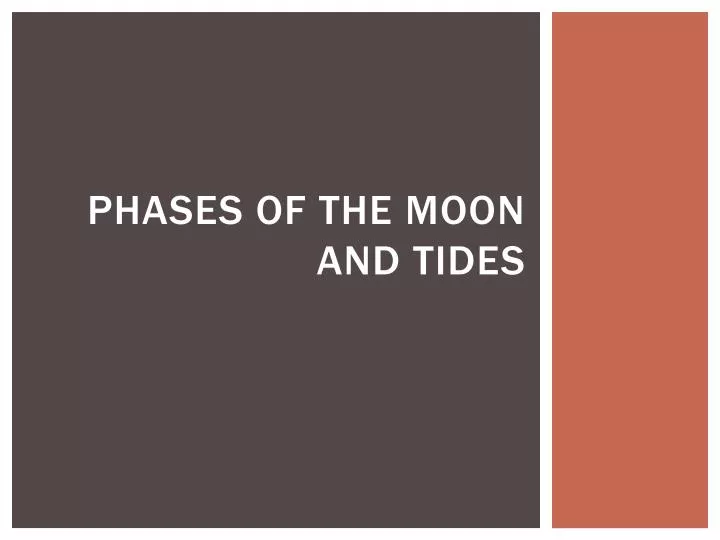 phases of the moon and tides