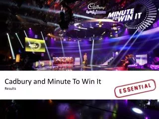 Cadbury and Minute To Win It Results