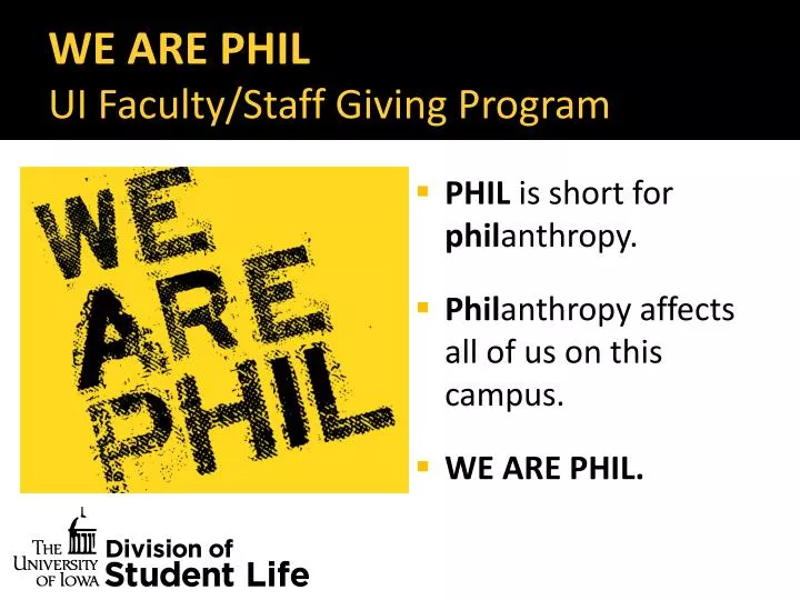 we are phil ui faculty staff giving program