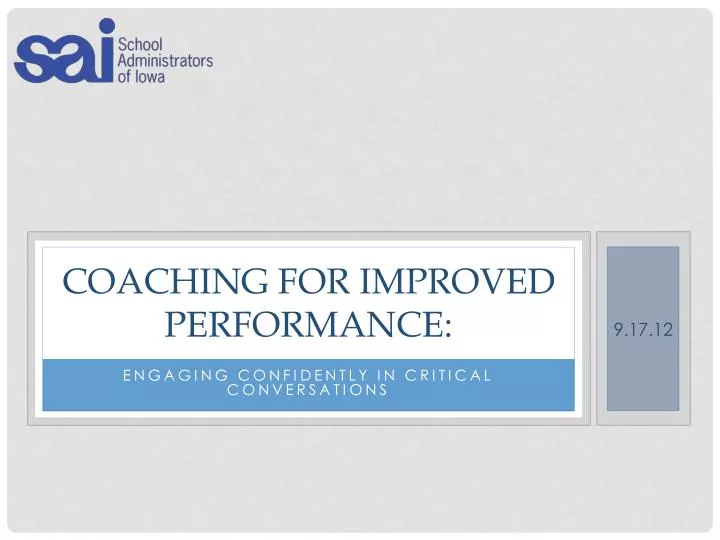 coaching for improved performance