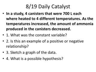 8/19 Daily Catalyst