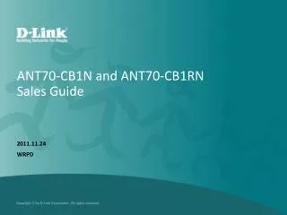 ANT70-CB1N and ANT70-CB1RN Sales Guide