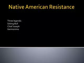 Native American Resistance