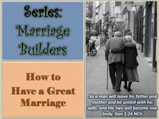 Series: Marriage Builders