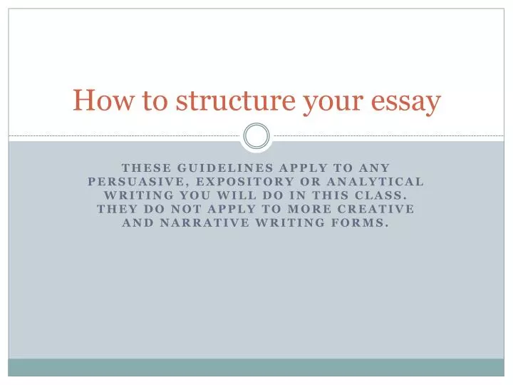 how to structure your essay