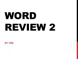 Word Review 2