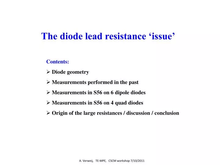 the diode lead resistance issue
