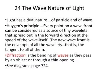 24 The Wave Nature of Light
