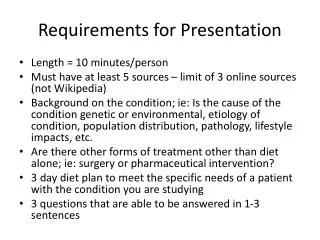 Requirements for Presentation