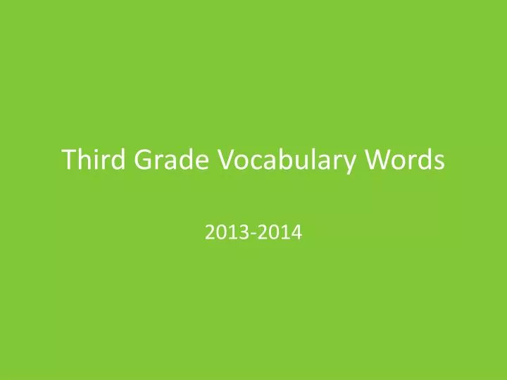 third grade vocabulary words
