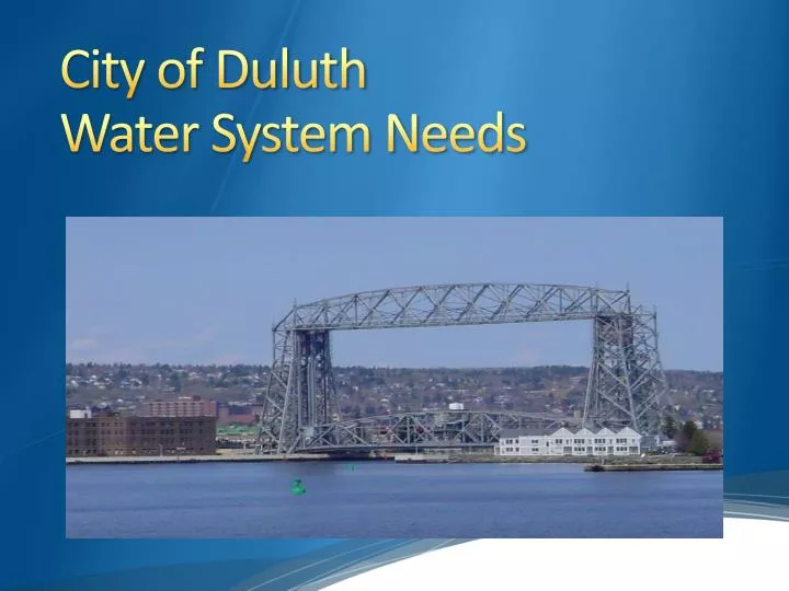 city of duluth water system needs