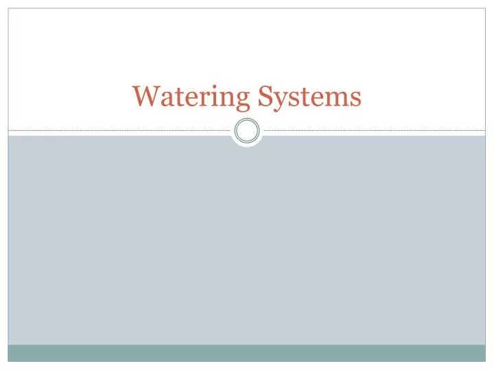 watering systems