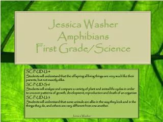 Jessica Washer Amphibians First Grade/Science