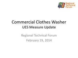 Commercial Clothes Washer UES Measure Update