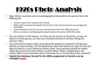 1920s Photo Analysis