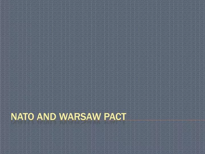 nato and warsaw pact