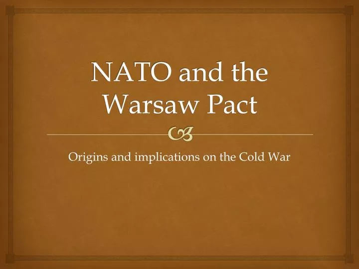 nato and the warsaw pact