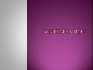 sentences unit
