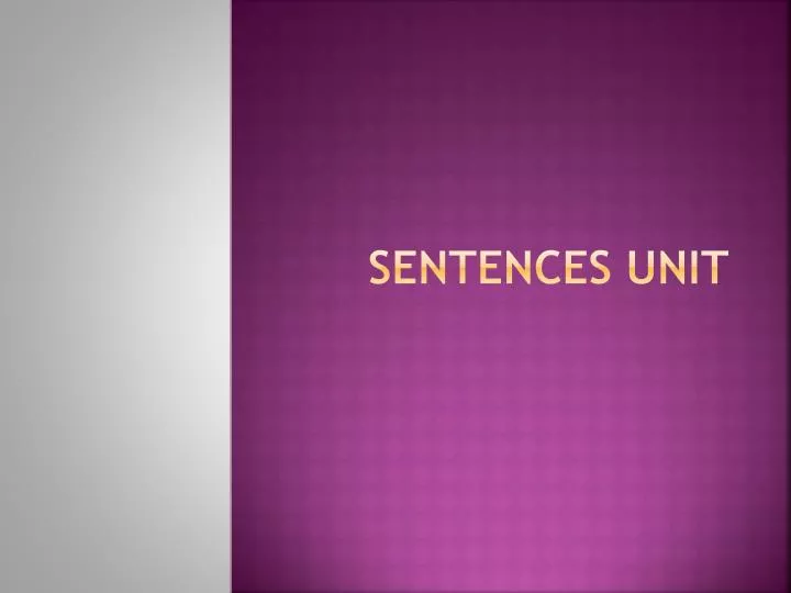 sentences unit