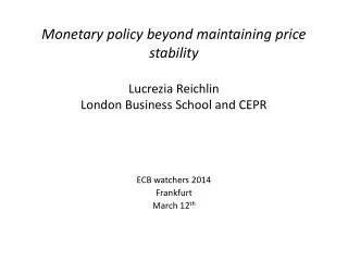 ECB watchers 2014 Frankfurt March 12 th
