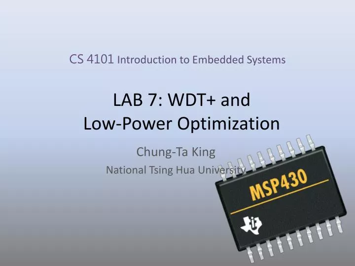 lab 7 wdt and low power optimization