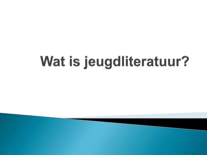 wat is jeugdliteratuur