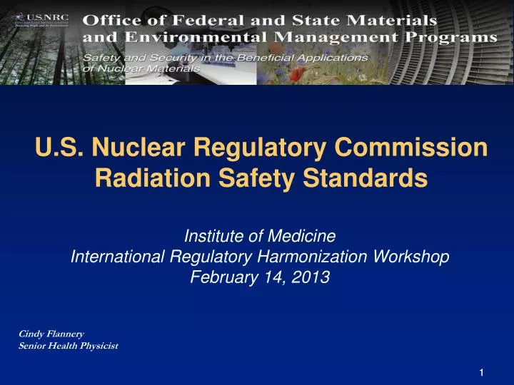 u s nuclear regulatory commission radiation safety standards