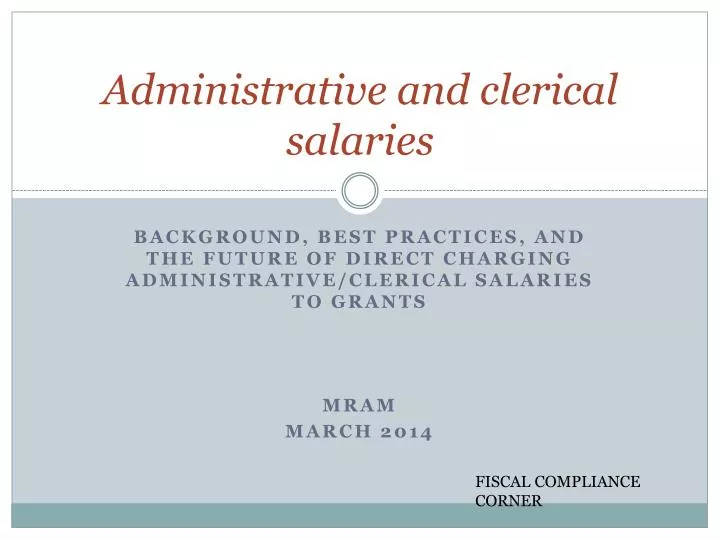 administrative and clerical salaries
