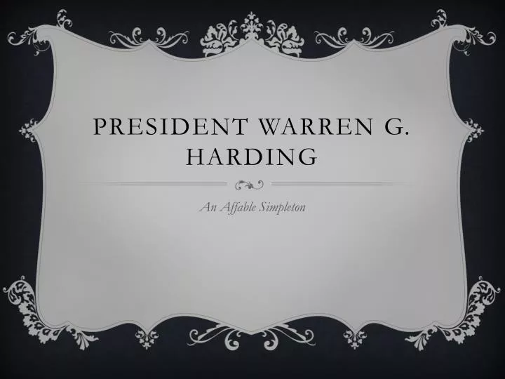 president warren g harding