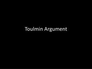 Toulmin Argument