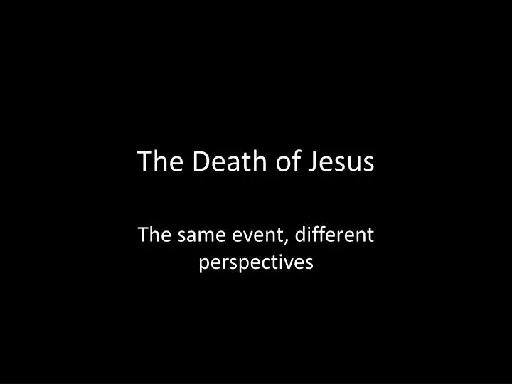 the death of jesus