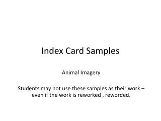 Index Card Samples