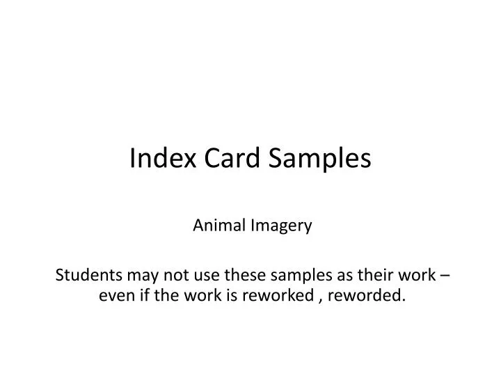 index card samples