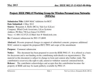 Project: IEEE P802.15 Working Group for Wireless Personal Area Networks (WPANs)