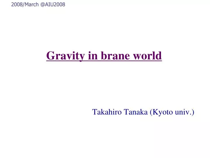gravity in brane world