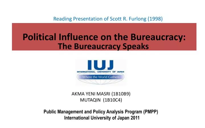 political influence on the bureaucracy