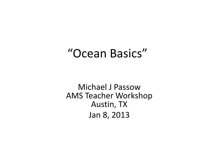 ocean basics