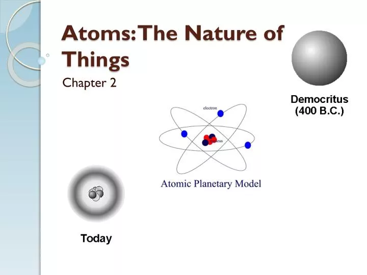atoms the nature of things