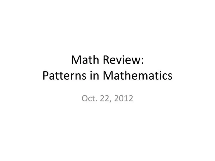 math review patterns in mathematics